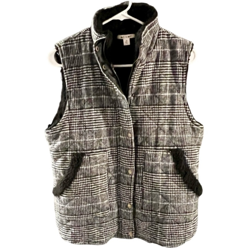 Plaid Sherpa Lined Vest